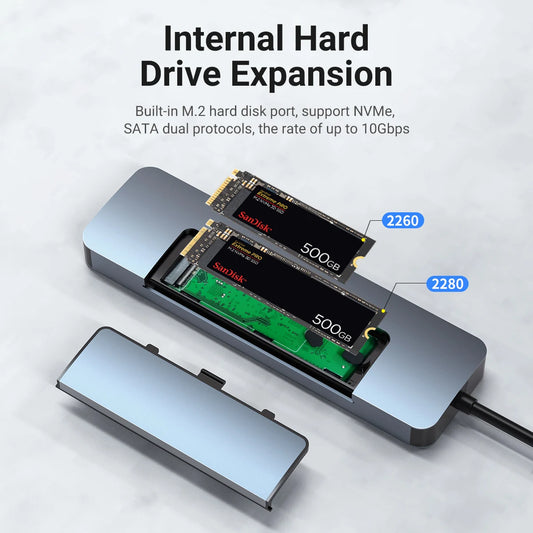 NovaGrid™ CommandHub 8-in-1 Pro with M.2 SSD Enclosure
